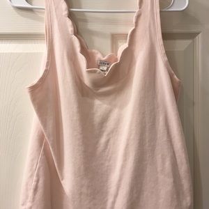 Blush Pink J. Crew Scalloped Tank